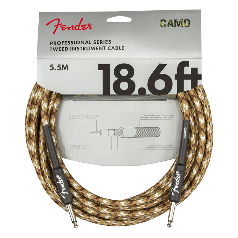 Fender 099-0818-107 Pro 18'6 Desert Camouflage Instrument Cable - CABLES - FENDER TOMS The Only Music Shop