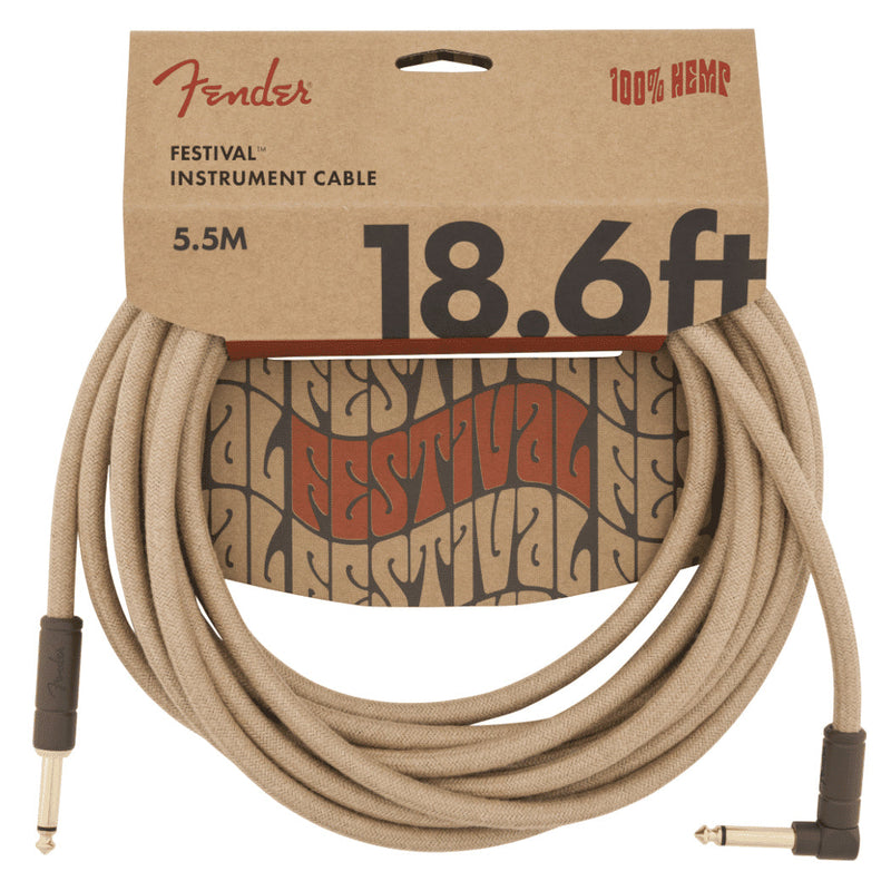 Fender 099-0918-021 18.6'inch Angled Natural Hemp Cable - CABLES - FENDER TOMS The Only Music Shop