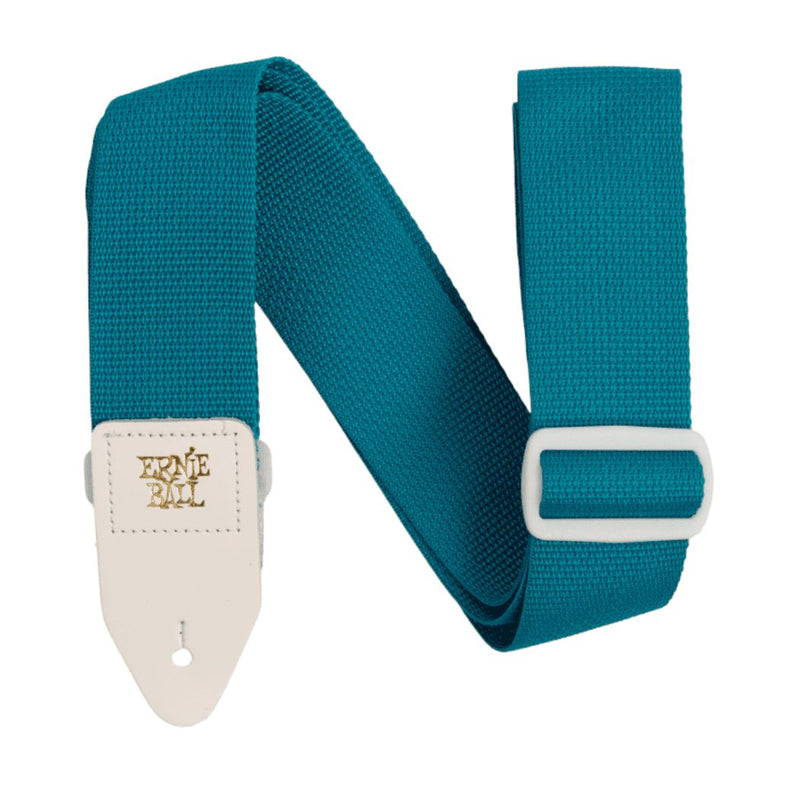 Ernieball 5349-AA PolyPro Teal White Guitar Strap -  - ERNIEBALL TOMS The Only Music Shop