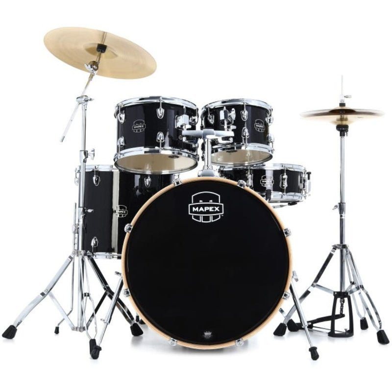 Mapex VE5294FTCVH Black Galaxy Sparkle Acoustic Drum Kit - ACOUSTIC DRUM KITS - MAPEX TOMS The Only Music Shop