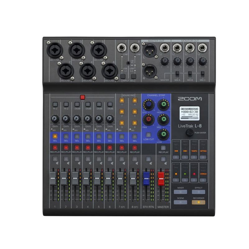 ZOOM Livetrak L-8 Digital Mixer plus Recorder - PA MIXERS - ZOOM - TOMS The Only Music Shop
