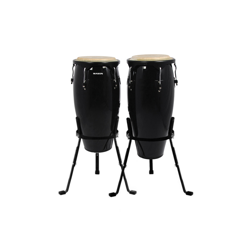 Mason 10"plus11" Black Conga Set - CONGAS - MASON - TOMS The Only Music Shop