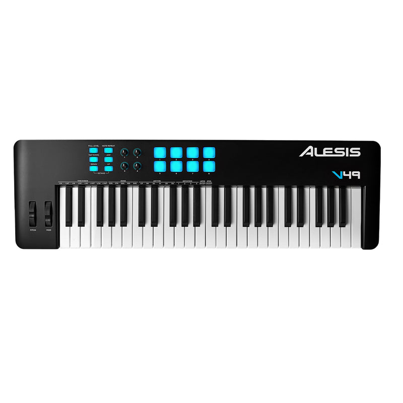 Alesis ALES-V49 MKII 49 Key USB Midi Controller With Drum Pads - MIDI CONTROLLERS - ALESSIS TOMS The Only Music Shop