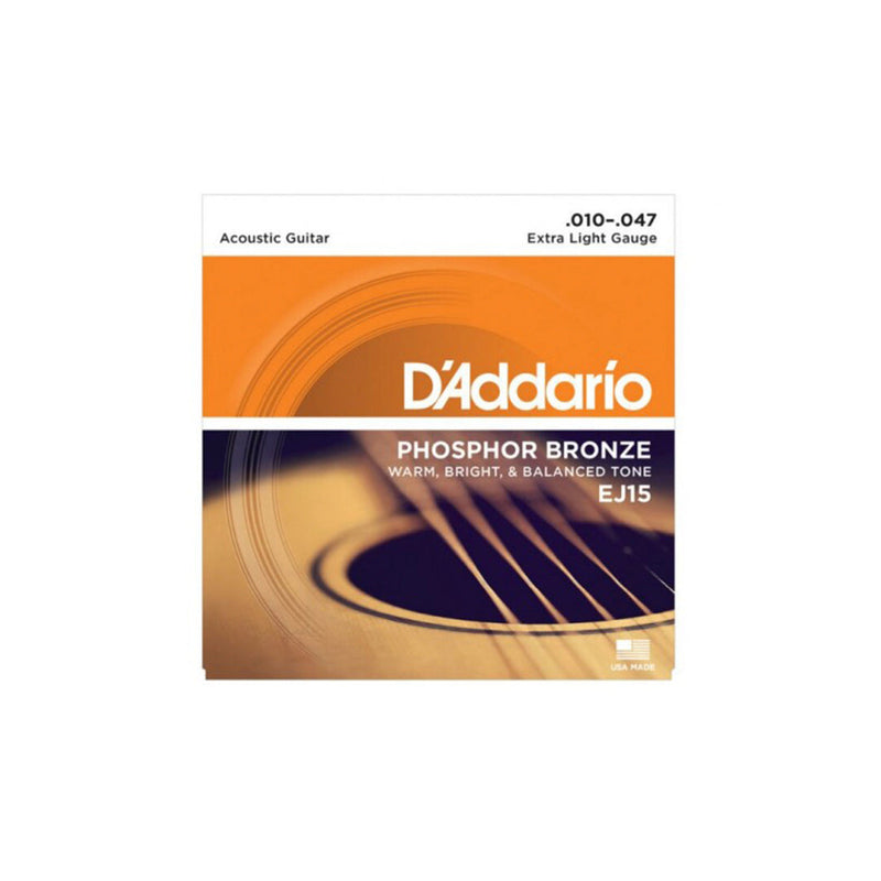 D'Addario EJ15 - Phosphor Bronze Extra Light Acoustic Strings - GUITAR STRINGS - D'ADDARIO - TOMS The Only Music Shop