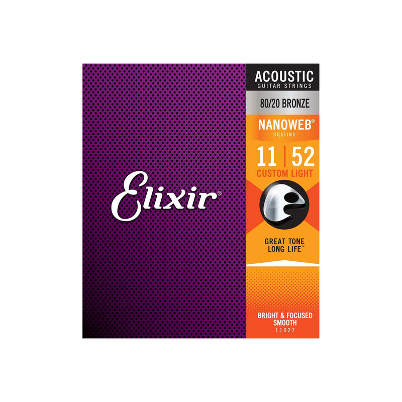ELIXIR ES11027 80/20 Bonze Nanoweb Custom Light Guitar Strings - ACOUSTIC GUITAR STRINGS - ELIXIR - TOMS The Only Music Shop