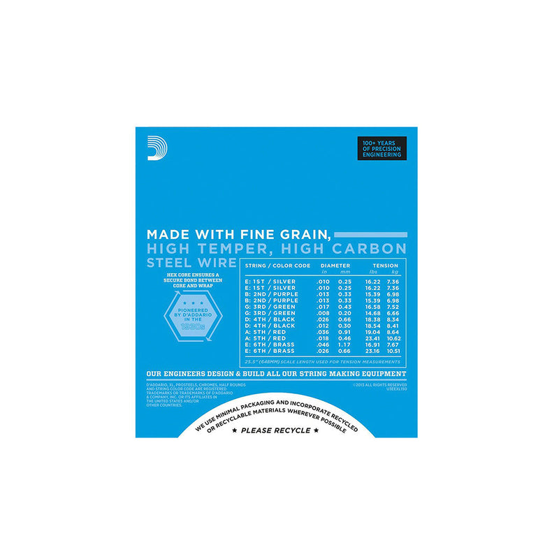 D'Addario EXL150 Nickel Wound Electric Strings - .010-.046 12-string Regular Light - GUITAR STRINGS - D'ADDARIO - TOMS The Only Music Shop