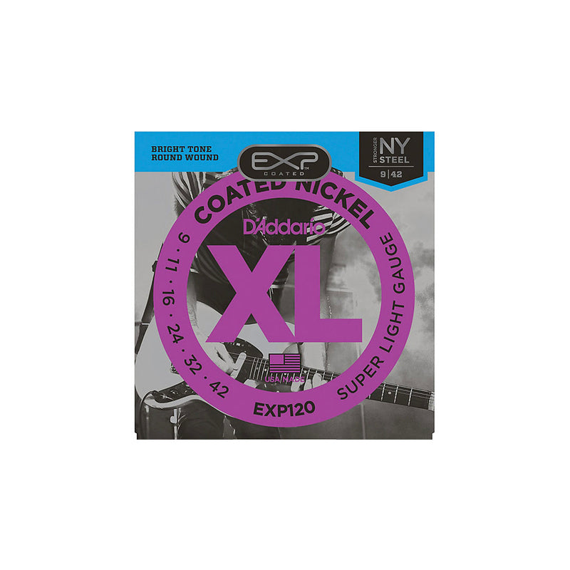 D'Addario EXP120 9-42 Coated Nickel Wound Super Light Electric Guitar Strings - GUITAR STRINGS - D'ADDARIO - TOMS The Only Music Shop
