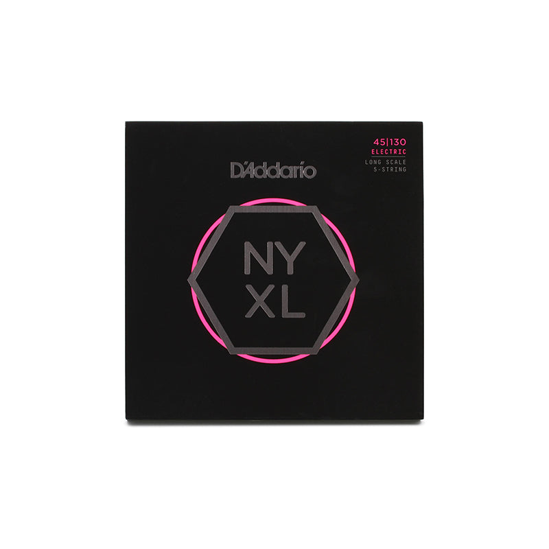 D'Addario NYXL45130 Regular Light 5-string Long Scale Nickel Wound Bass Strings - .045-.130 - BASS GUITAR STRINGS - D'ADDARIO - TOMS The Only Music Shop