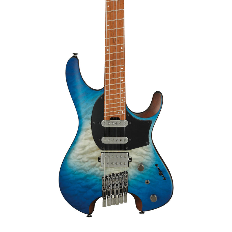 Ibanez QX54QM-BSM Q Series Headless Electric Guitar HSS in Blue Sphere Burst Matte with Slanted Frets - ELECTRIC GUITARS - IBANEZ TOMS The Only Music Shop