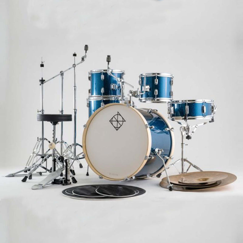 Dixon REPODSP522C1OBS Spark 5pc Drum Kit In Ocean Blue Sparkle With Cymbal - ACOUSTIC DRUM KITS - DIXON TOMS The Only Music Shop