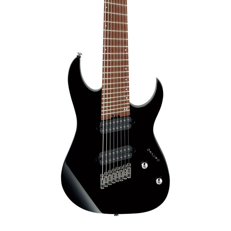 Ibanez RGMS8-BK Iron Label Multi-Scale 8 String in Black - ELECTRIC GUITARS - IBANEZ TOMS The Only Music Shop