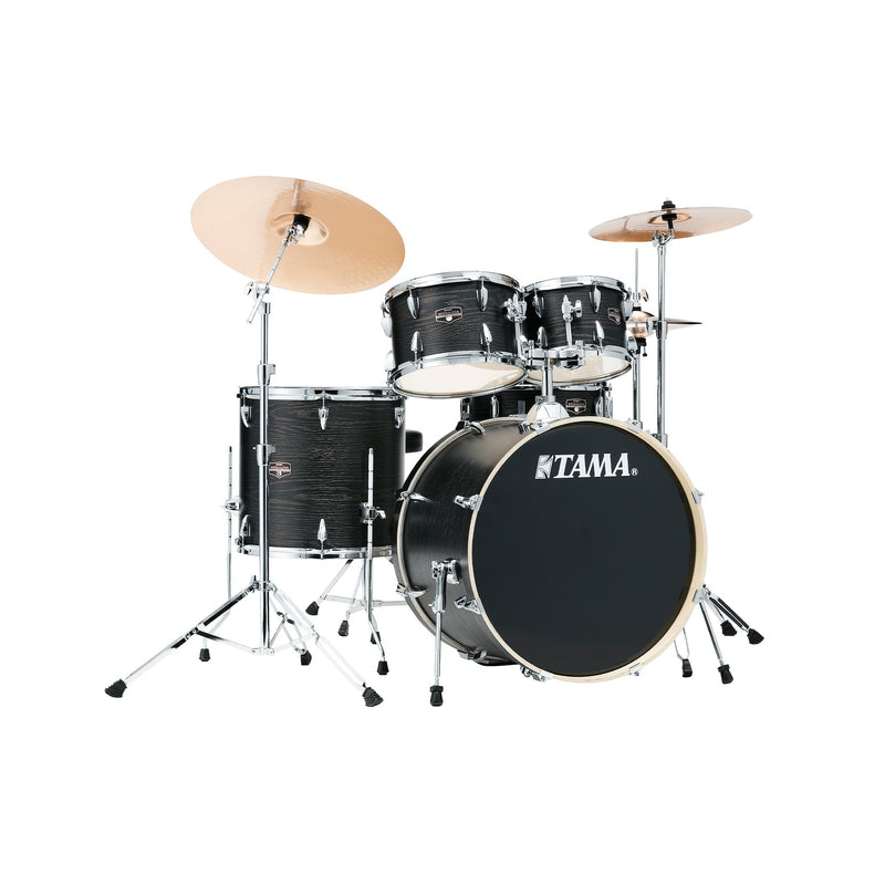 TAMA IE52KH6W Imperialstar 22" Bass Drum Kit - Black Oak Wrap (BOW) - ACOUSTIC DRUM KITS - TAMA - TOMS The Only Music Shop