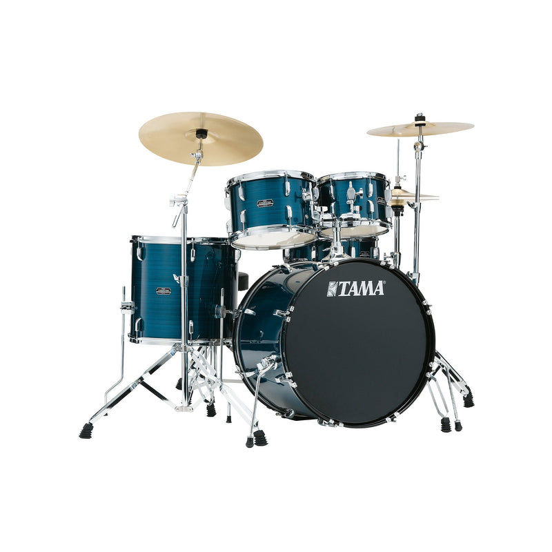 TAMA SG52KH6C Stagestar 22" Bass 5pc Drum Kit With 6pc Hardware And Cymbals - Hairline Blue - ACOUSTIC DRUM KITS - TAMA - TOMS The Only Music Shop