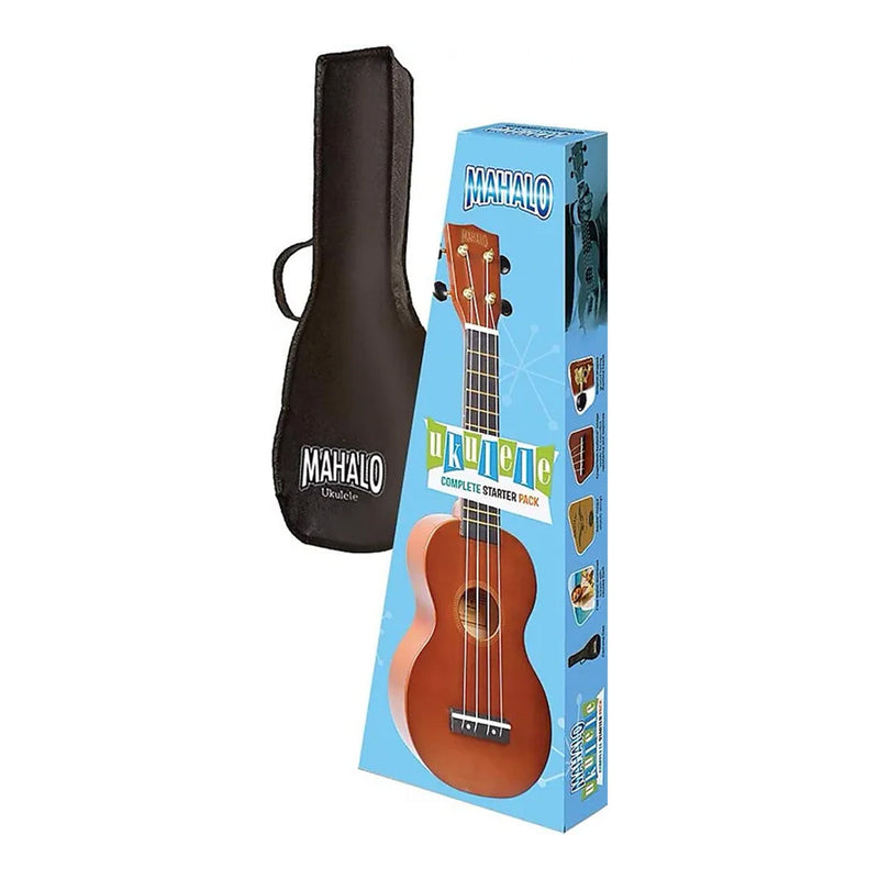 Mahalo  TE-MR1TBRK soprano ukelele trans brown pack