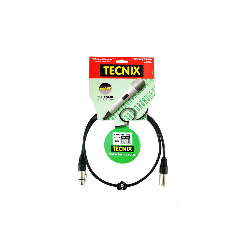 Tecnix 1m XLR M-F XLR Cable - CABLES - TECNIX - TOMS The Only Music Shop